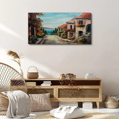 Vászonkép Hangulatos tengerparti utca