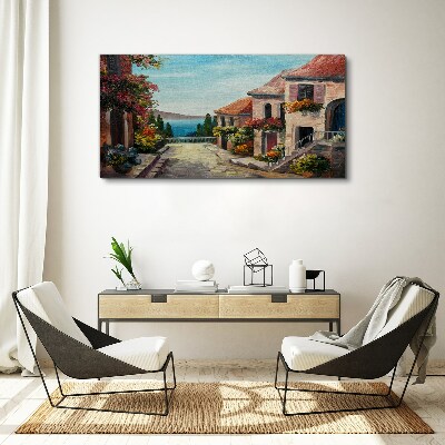 Vászonkép Hangulatos tengerparti utca