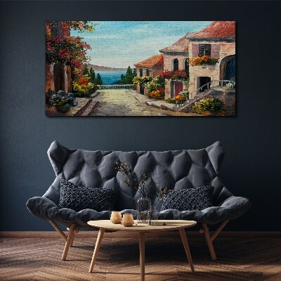 Vászonkép Hangulatos tengerparti utca