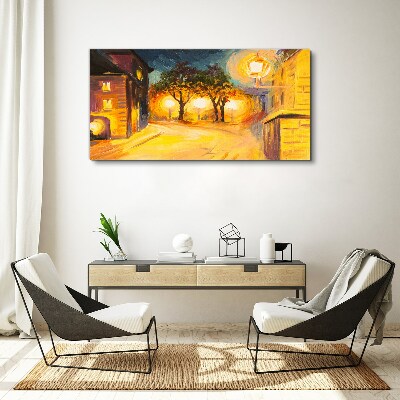 Vászonkép Arany este a városban