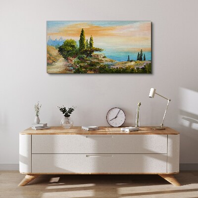 Vászonkép Békés tengerparti táj