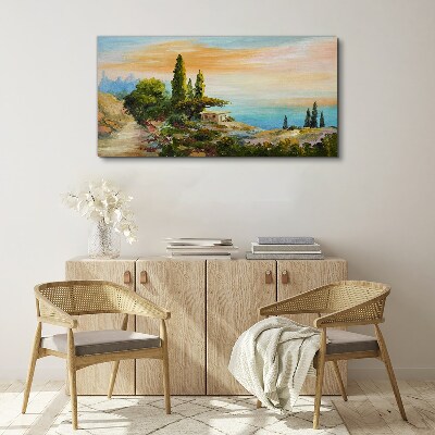 Vászonkép Békés tengerparti táj