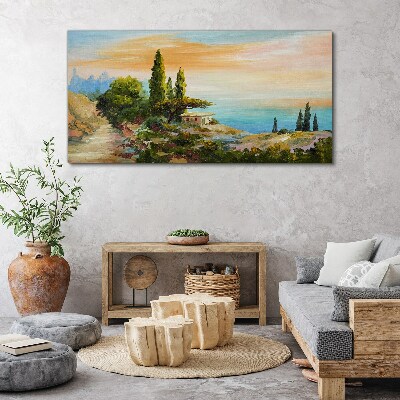 Vászonkép Békés tengerparti táj