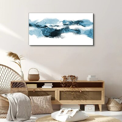 Vászonkép Az óceán hullámai a kék árnyalataiban