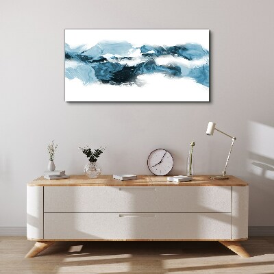 Vászonkép Az óceán hullámai a kék árnyalataiban