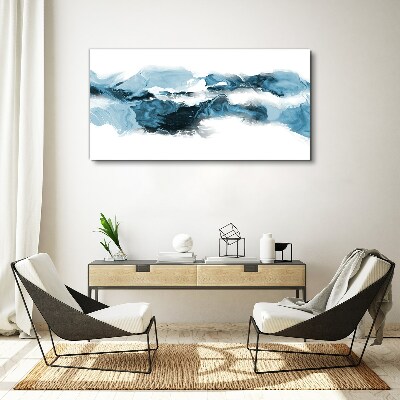 Vászonkép Az óceán hullámai a kék árnyalataiban