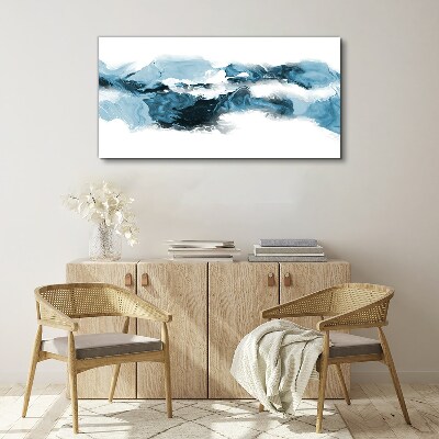 Vászonkép Az óceán hullámai a kék árnyalataiban
