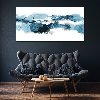 Vászonkép Az óceán hullámai a kék árnyalataiban