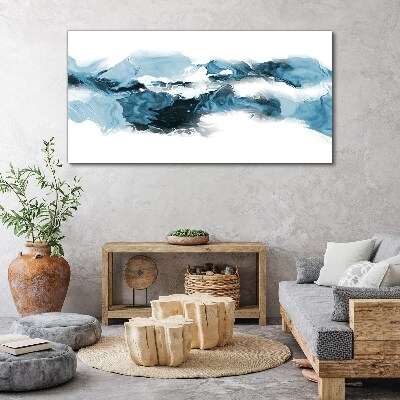 Vászonkép Az óceán hullámai a kék árnyalataiban