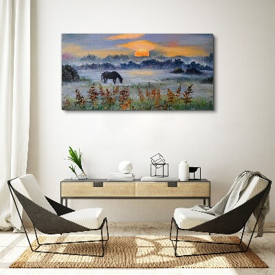 Vászonkép Csendes reggel a tóparton