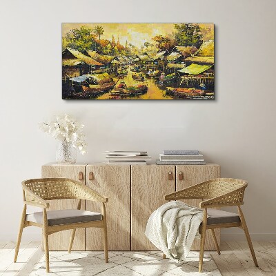 Vászonkép Trópusi víz piac