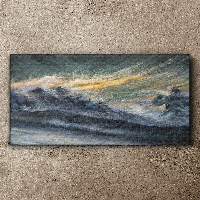 Vászonkép Hegyi táj alkonyatkor