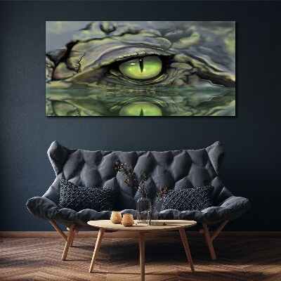 Vászonkép Békaszem a víz tükröződésében