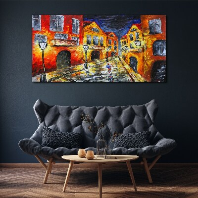 Vászonkép Éjszakai utca színekben