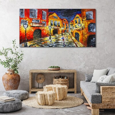 Vászonkép Éjszakai utca színekben