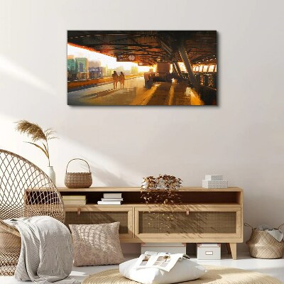 Vászonkép Arany órák az állomáson