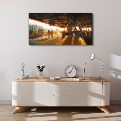 Vászonkép Arany órák az állomáson