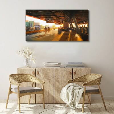 Vászonkép Arany órák az állomáson