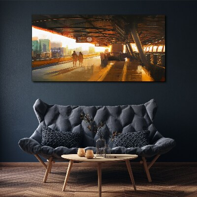 Vászonkép Arany órák az állomáson