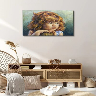 Vászonkép Egy gondolkodó lány vörös hajjal