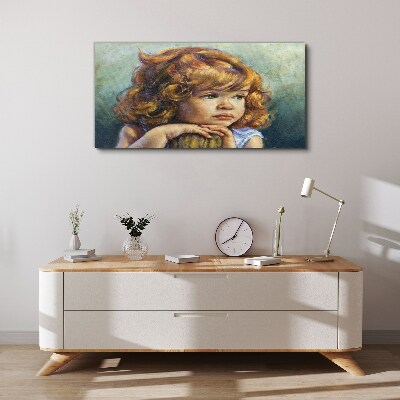 Vászonkép Egy gondolkodó lány vörös hajjal