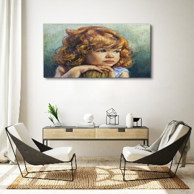 Vászonkép Egy gondolkodó lány vörös hajjal
