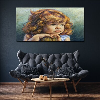 Vászonkép Egy gondolkodó lány vörös hajjal