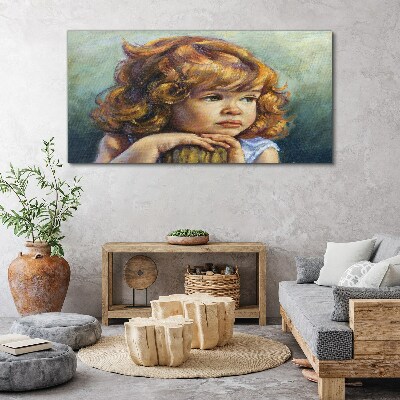 Vászonkép Egy gondolkodó lány vörös hajjal