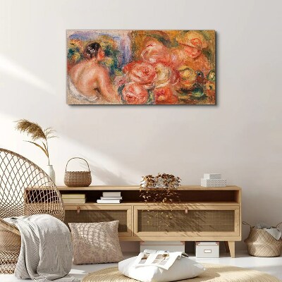 Vászonkép Virágok és egy nő