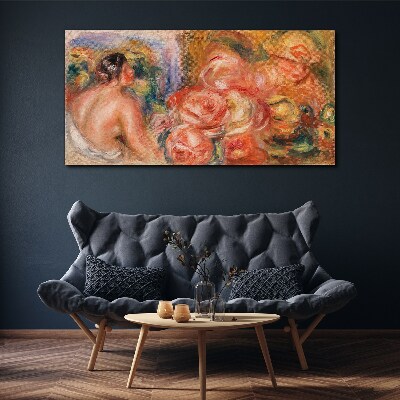 Vászonkép Virágok és egy nő