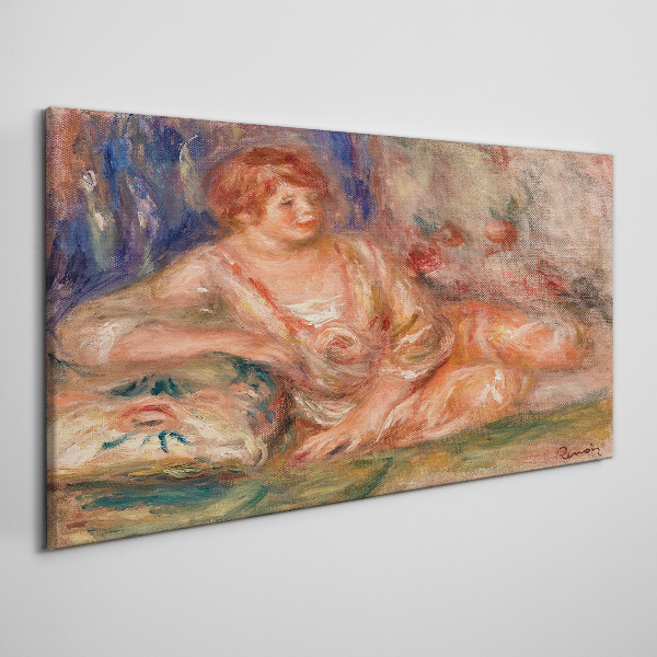 Vászonkép Egy csendes pillanat virágokkal a háttérben