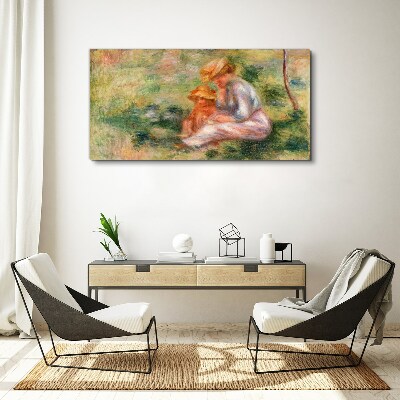 Vászonkép Anya és lánya a nyári napon