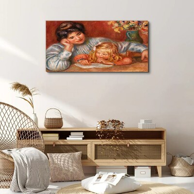 Vászonkép Anya gyermekével az asztalnál
