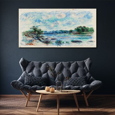 Vászonkép Nyugodt táj a folyó mellett