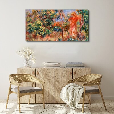 Vászonkép Nő a kertben