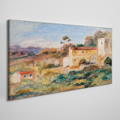 Vászonkép Táj vidéki épületekkel