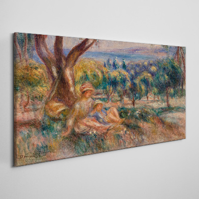 Vászonkép Anya és gyermeke a gyümölcsösben