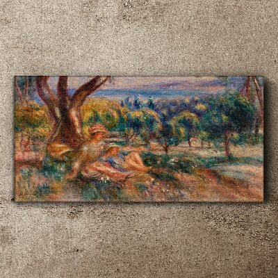 Vászonkép Anya és gyermeke a gyümölcsösben