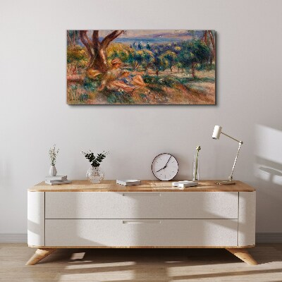 Vászonkép Anya és gyermeke a gyümölcsösben