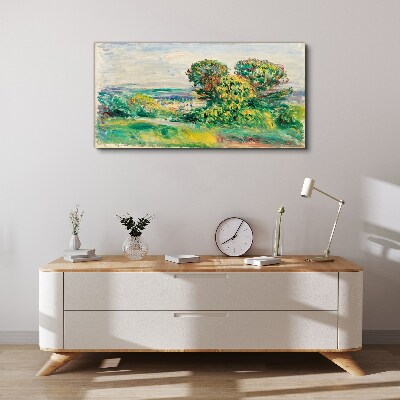 Vászonkép Zöld táj fákkal