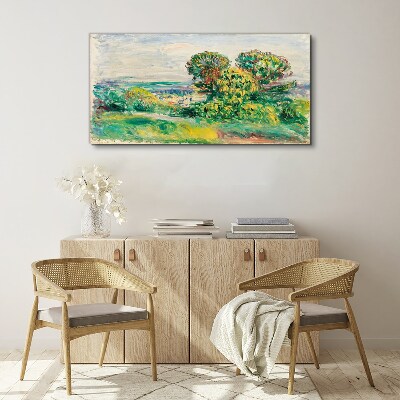 Vászonkép Zöld táj fákkal