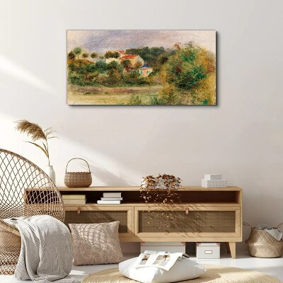 Vászonkép Idilli táj egy házzal