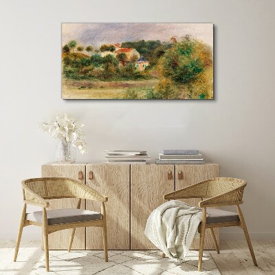 Vászonkép Idilli táj egy házzal