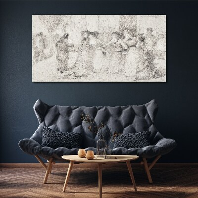 Vászonkép Jelenet a városi életből