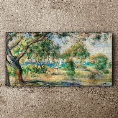 Vászonkép Nyári táj a víz mellett