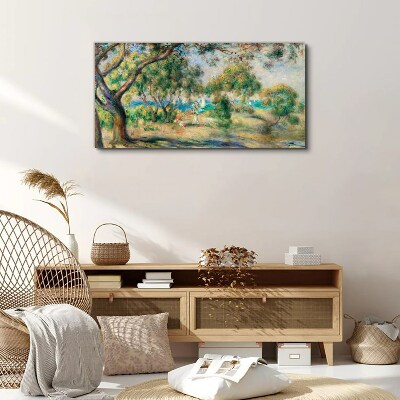 Vászonkép Nyári táj a víz mellett