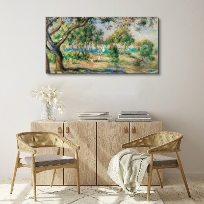 Vászonkép Nyári táj a víz mellett