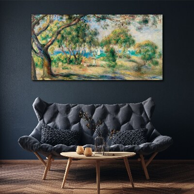 Vászonkép Nyári táj a víz mellett