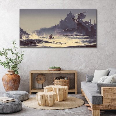 Vászonkép Misztikus föld a hullámok között