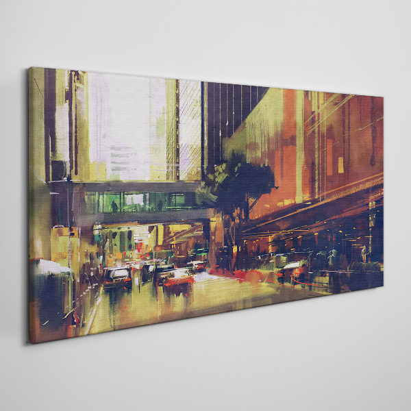 Vászonkép Egy utca a város forgatagában